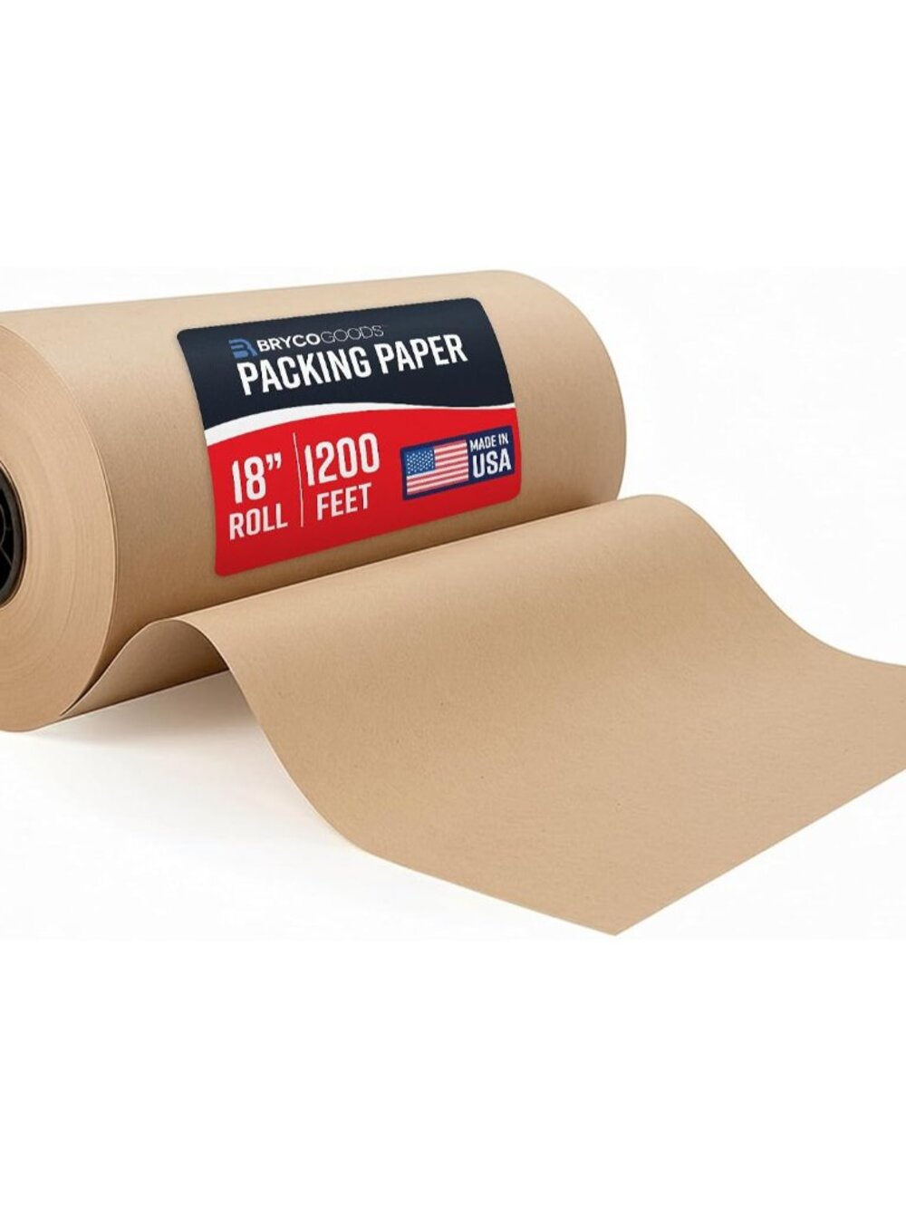 Brown Packing Paper Roll 18" x 14,400" 1200ft - , Eco-Friendly Void Fill for Mov